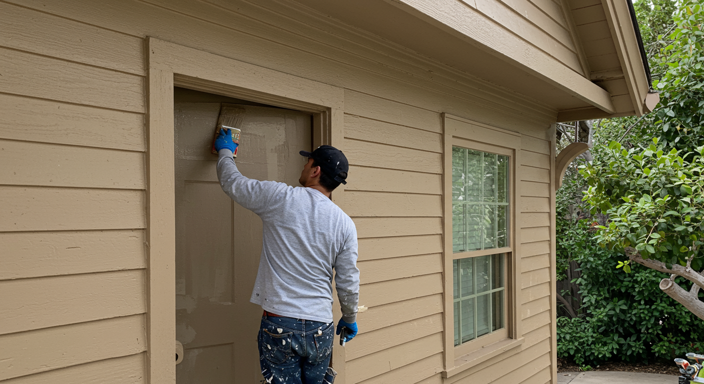 Professional Painter Applying Paint